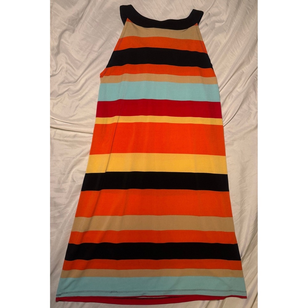 En Focus Studio Striped Shift Dress Womens 6 Multi Color Retro Summer Sleeveless - Picture 2 of 4
